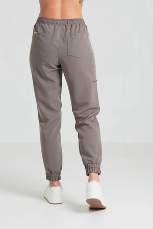 Spodnie medyczne joggery damskie - Merit - Cocoa brown