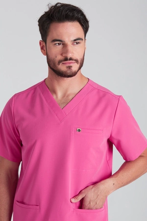 Bluza medyczna męska - Sokrates - Hot pink