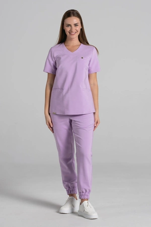 Spodnie medyczne joggery damskie - Merit - Lavender - KangooNature