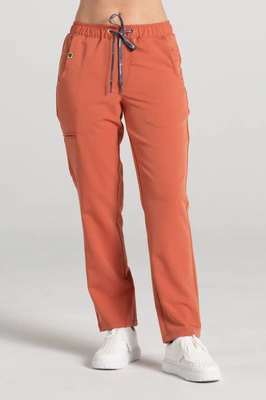 Spodnie medyczne proste damskie - Merit - Pumpkin spice - KangooSoft Premium