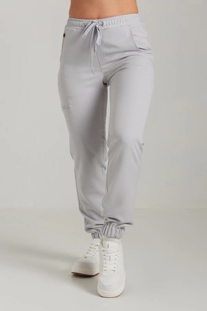 Spodnie medyczne joggery damskie - Merit - Silver grey