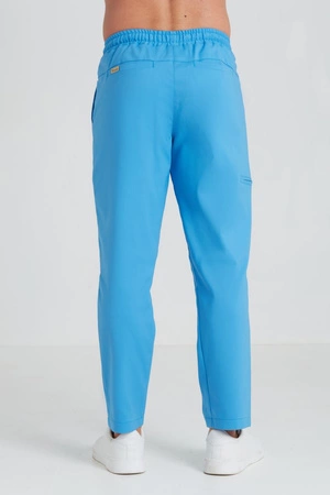 Spodnie medyczne proste męskie - Sokrates - Azure blue - KangooNature