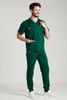 Spodnie medyczne joggery męskie - Sokrates - Pine green