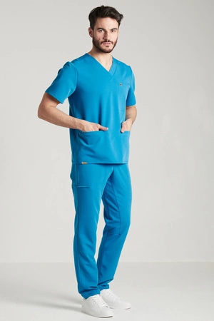 Spodnie medyczne proste męskie - Sokrates - Sapphire blue