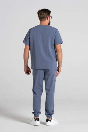 Bluza medyczna męska - Sokrates - Pacific blue - KangooSoft Premium