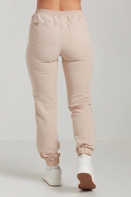 Spodnie medyczne joggery damskie - Merit - Caffe Latte