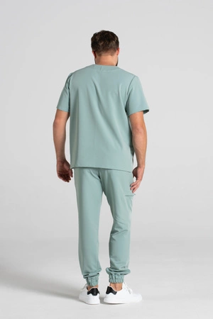 Bluza medyczna męska - Sokrates - Wild sage - KangooSoft Premium