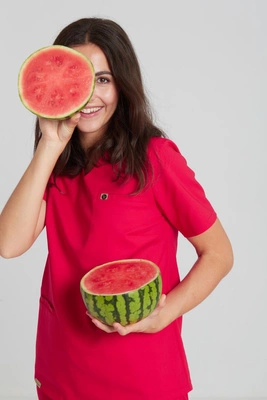 Bluza medyczna damska - Merit - Bold red - KangooNature