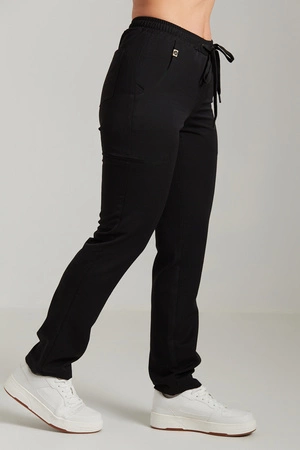 Spodnie medyczne proste damskie - Merit - Onyx black