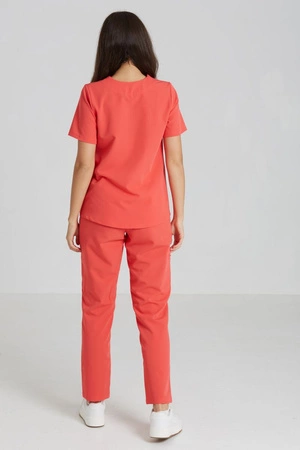 Spodnie medyczne proste damskie - Merit - Coral