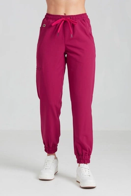 Spodnie medyczne joggery damskie - Merit - Viva magenta