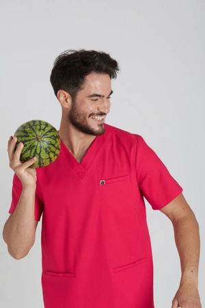 Bluza medyczna męska - Sokrates - Bold red - KangooNature