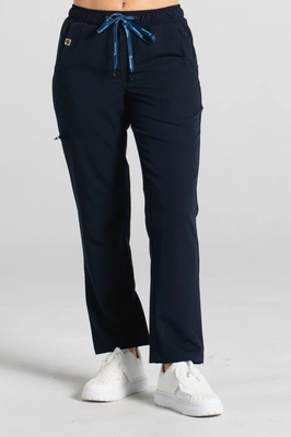 Spodnie medyczne proste damskie - Merit - Dark navy