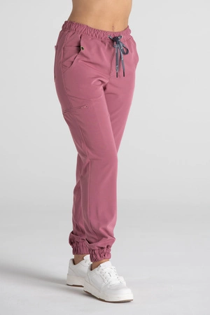 Spodnie medyczne joggery damskie - Merit - Dusty pink - KangooSoft Premium