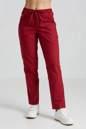 Spodnie medyczne proste damskie - Merit - Classic burgundy - KangooNature