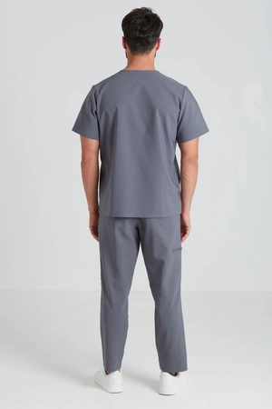 Bluza medyczna męska - Sokrates - Shadow grey - KangooNature