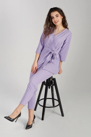 Spodnie medyczne przylegające damskie - Lilac dream