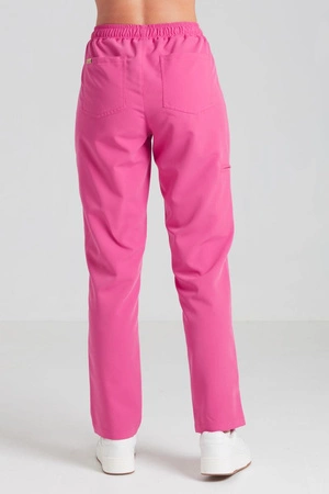 Spodnie medyczne proste damskie - Merit - Hot pink