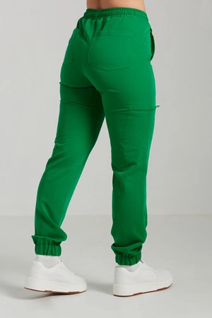 Spodnie medyczne joggery damskie - Merit - Emerald green