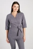 Tunika medyczna damska - rękaw 3/4 - KangooNature - Shadow grey