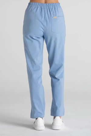 Eleganckie spodnie medyczne damskie z rozcięciem - Esther - Cloud blue - Kangoomed by Emily