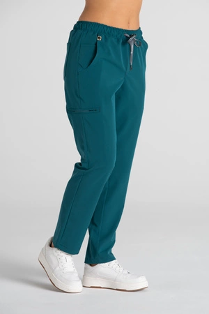 Spodnie medyczne proste damskie - Merit - Mermaid blue - KangooSoft Premium