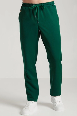 Spodnie medyczne proste męskie - Sokrates - Pine green