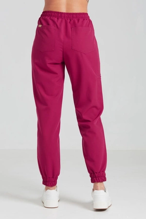 Spodnie medyczne joggery damskie - Merit - Viva magenta