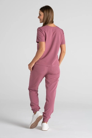 Spodnie medyczne joggery damskie - Merit - Dusty pink - KangooSoft Premium