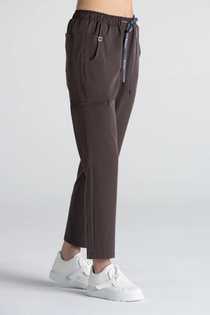 Spodnie medyczne proste damskie - Merit - Chocolate chip - KangooSoft Premium