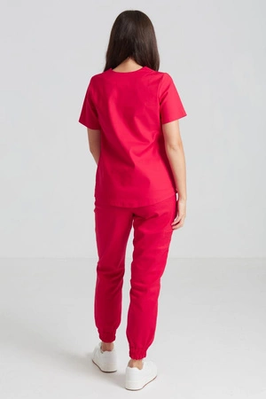 Spodnie medyczne joggery damskie - Merit - Bold red - KangooNature