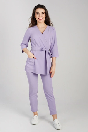 Spodnie medyczne przylegające damskie - Lilac dream