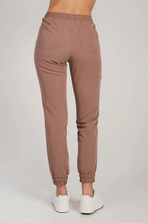 Spodnie medyczne joggery damskie - Merit - Mocha