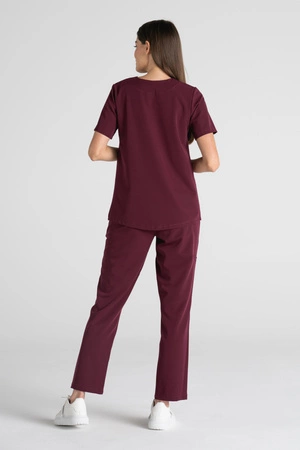 Bluza medyczna damska Merit - Cranberry - KangooSoft Premium