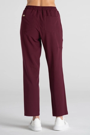 Spodnie medyczne proste damskie - Merit - Cranberry - KangooSoft Premium