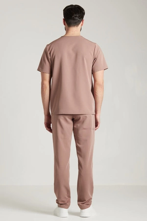 Spodnie medyczne proste męskie - Sokrates - Mocha