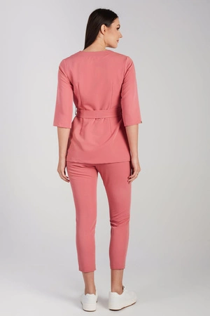 Tunika medyczna damska - rękaw 3/4 - Raspberry pink