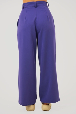 Spodnie medyczne damskie z szeroką nogawką - Lucy - Atomic berry - KangooSoft