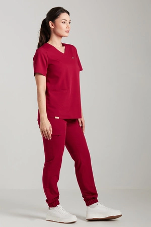 Spodnie medyczne joggery damskie - Merit - Electric currant