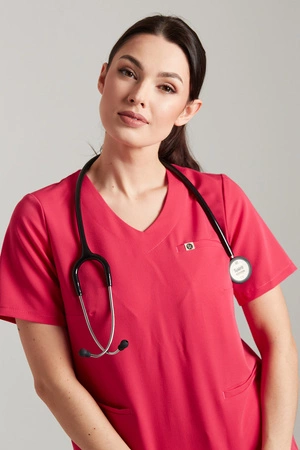 Bluza medyczna damska - Merit - Ultra pink