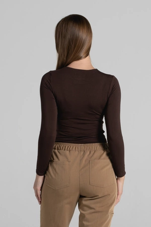 Longsleeve medyczny damski - Sweet chocolate - Bamboo collection