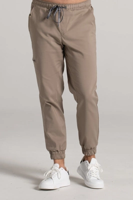 Spodnie medyczne joggery męskie - Sokrates - Taupe - KangooNature