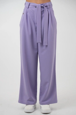 Spodnie medyczne damskie z szeroką nogawką - Lucy - Lilac dream - KangooSoft