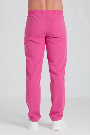Spodnie medyczne proste męskie - Sokrates - Hot pink