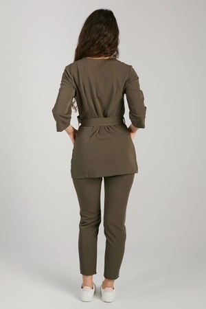 Spodnie medyczne przylegające damskie - Dark olive
