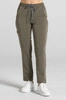Spodnie medyczne proste damskie - Merit - Olive melange - KangooSoft Premium