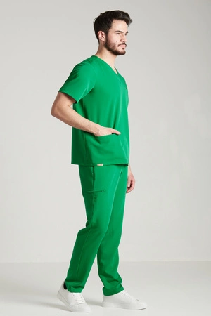 Spodnie medyczne proste męskie - Sokrates - Emerald green