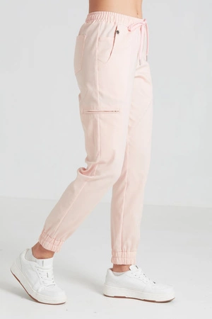 Spodnie medyczne joggery damskie - Merit - Salmon - KangooNature