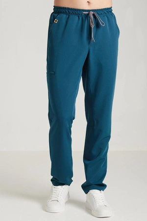 Spodnie medyczne proste męskie - Sokrates - Ocean blue