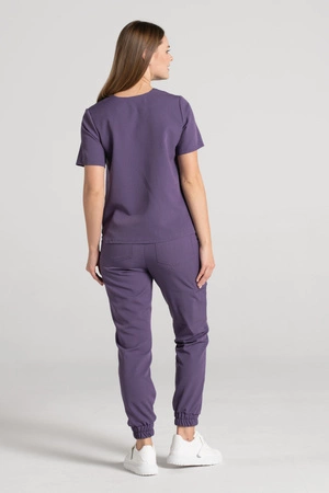 Spodnie medyczne joggery damskie - Merit - Midnight purple - KangooSoft Premium
